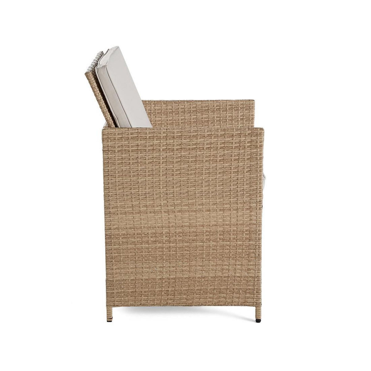 BEST MOBILIER Fira – salon de jardin encastrable en résine tressée beige - 10 places - coussins beige + housse de protection