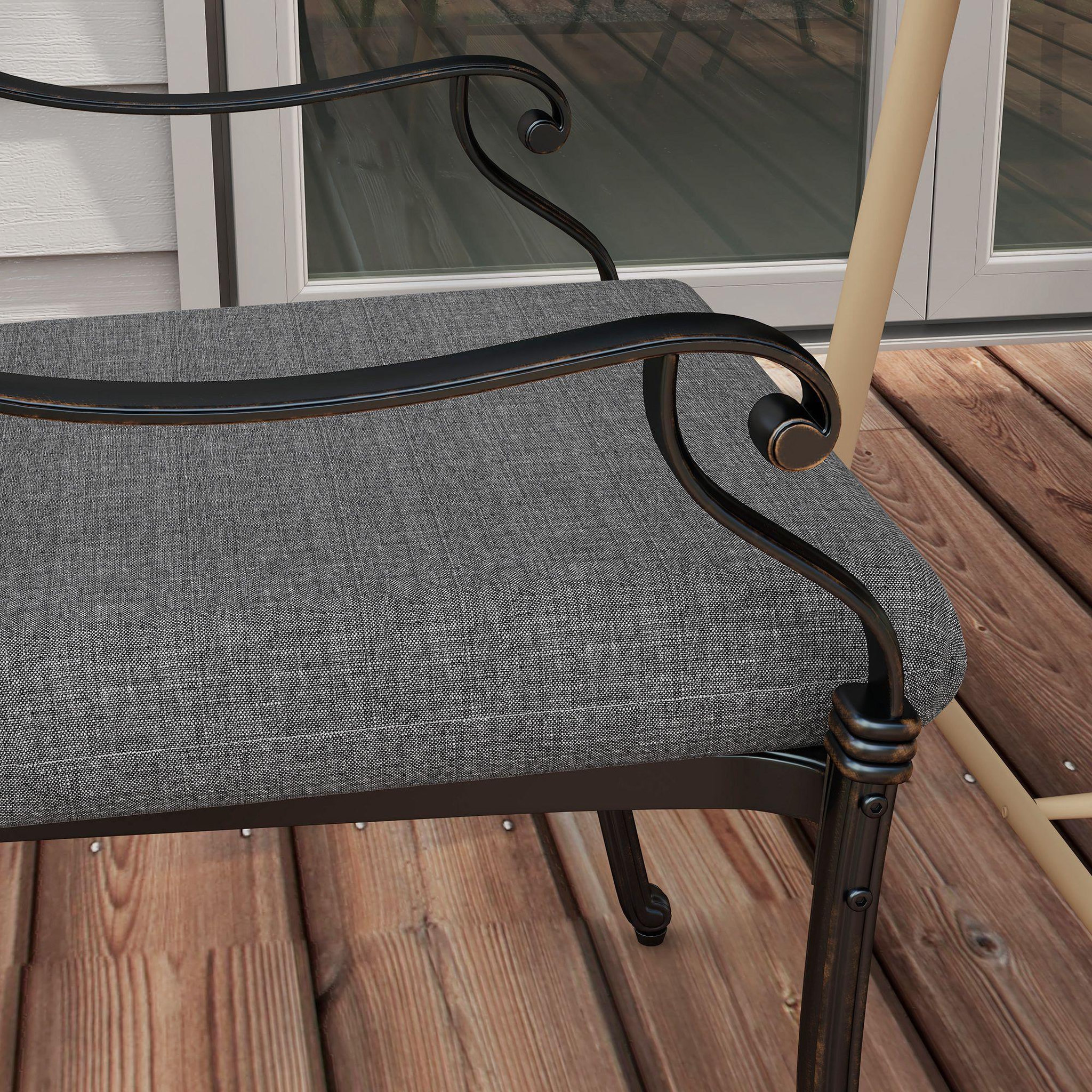 Voir la diapositive 6 : OUTSUNNY Lot de 4 coussins galettes de chaises fauteuils de jardin dim. 47 x 47 cm ép. 7 cm tissu déperlant gris
