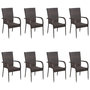 Voir la diapositive 2 : VIDAXL Ensemble a manger de jardin 9 pcs Resine tressee Marron