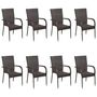 Voir la diapositive 2 : VIDAXL Ensemble a manger de jardin 9 pcs Resine tressee Marron