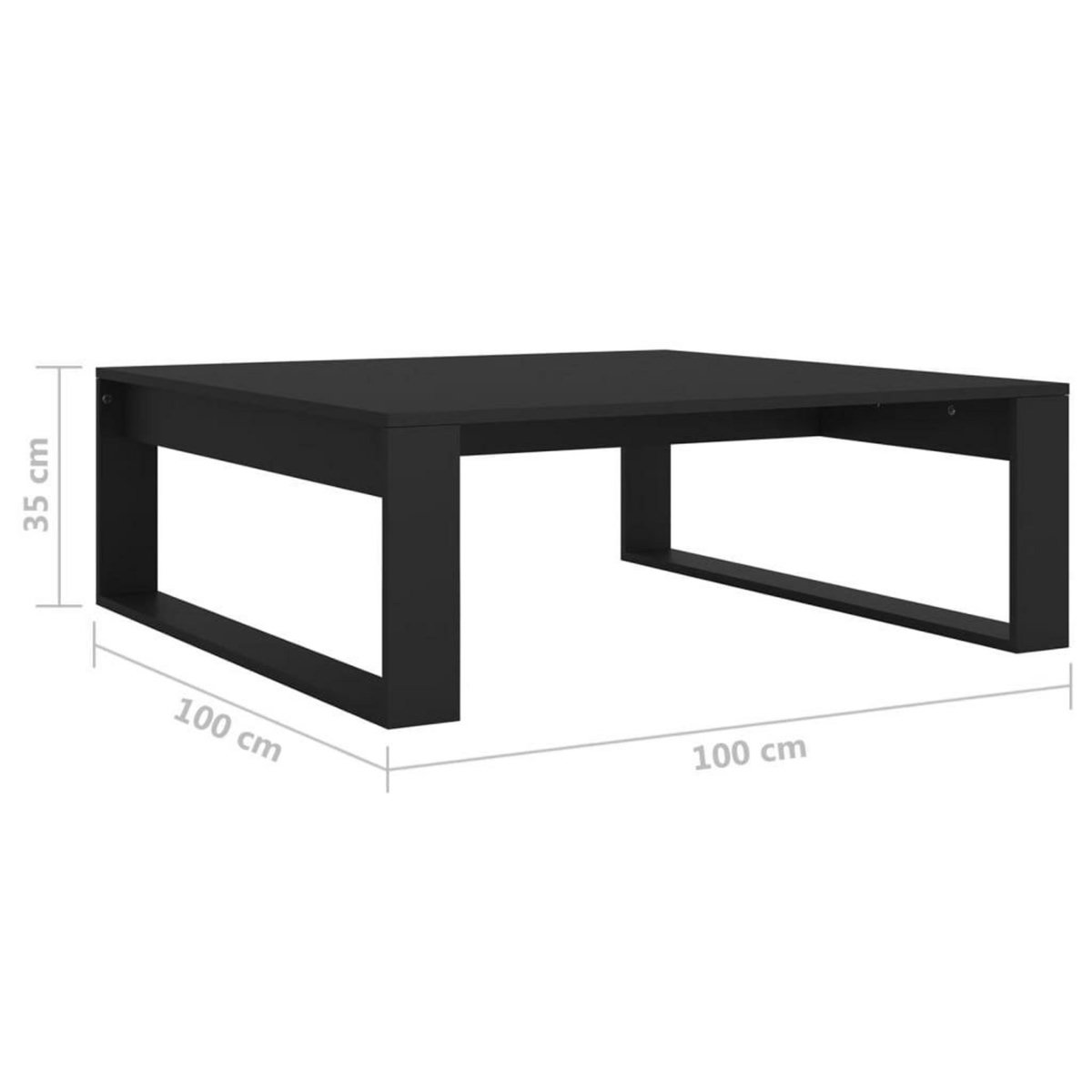 VIDAXL Table basse Noir 100x100x35 cm Bois d'ingenierie