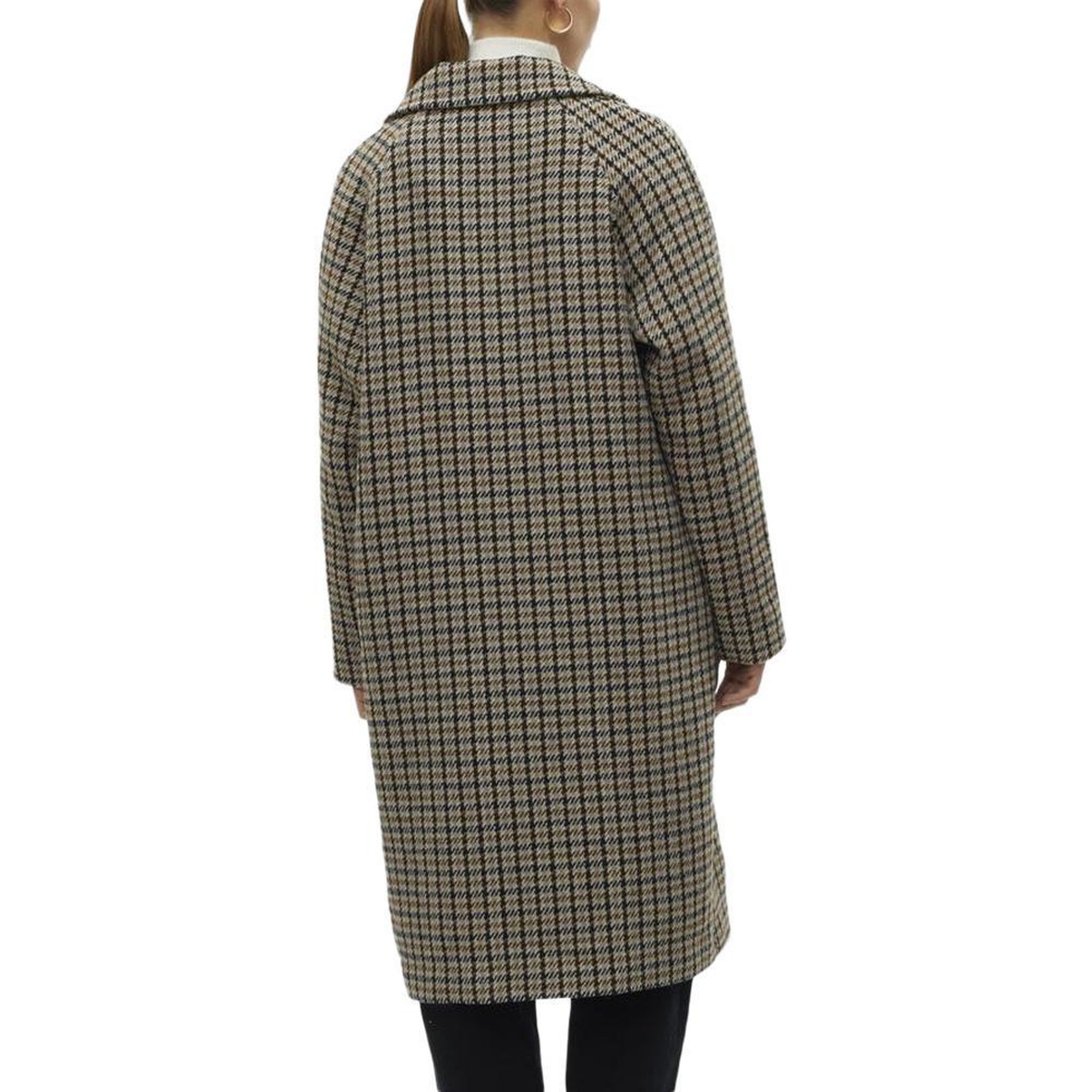 Voir la diapositive 2 : Vero Moda Manteau Beige à Carreaux Femme Vero Moda Hannah