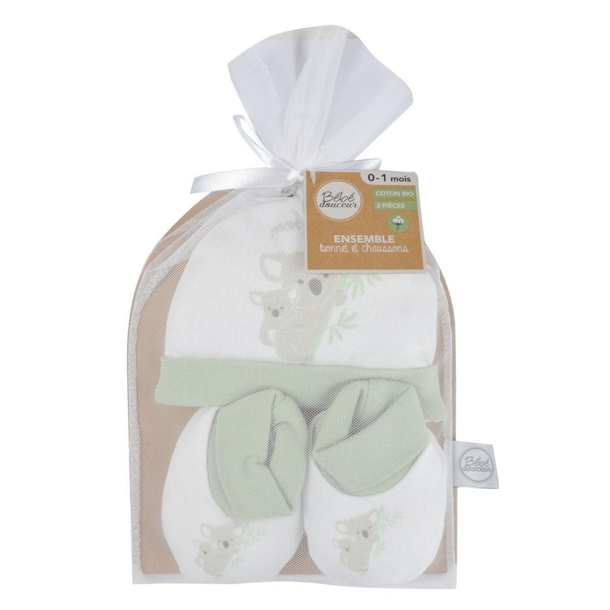 Voir la diapositive 2 : BEBE DOUCEUR Coffret Naissance 2 Pièces  Koala  0 à 1 Mois Blanc