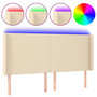 Voir la diapositive 2 : VIDAXL Tete de lit a LED Creme 203x16x118/128 cm Tissu