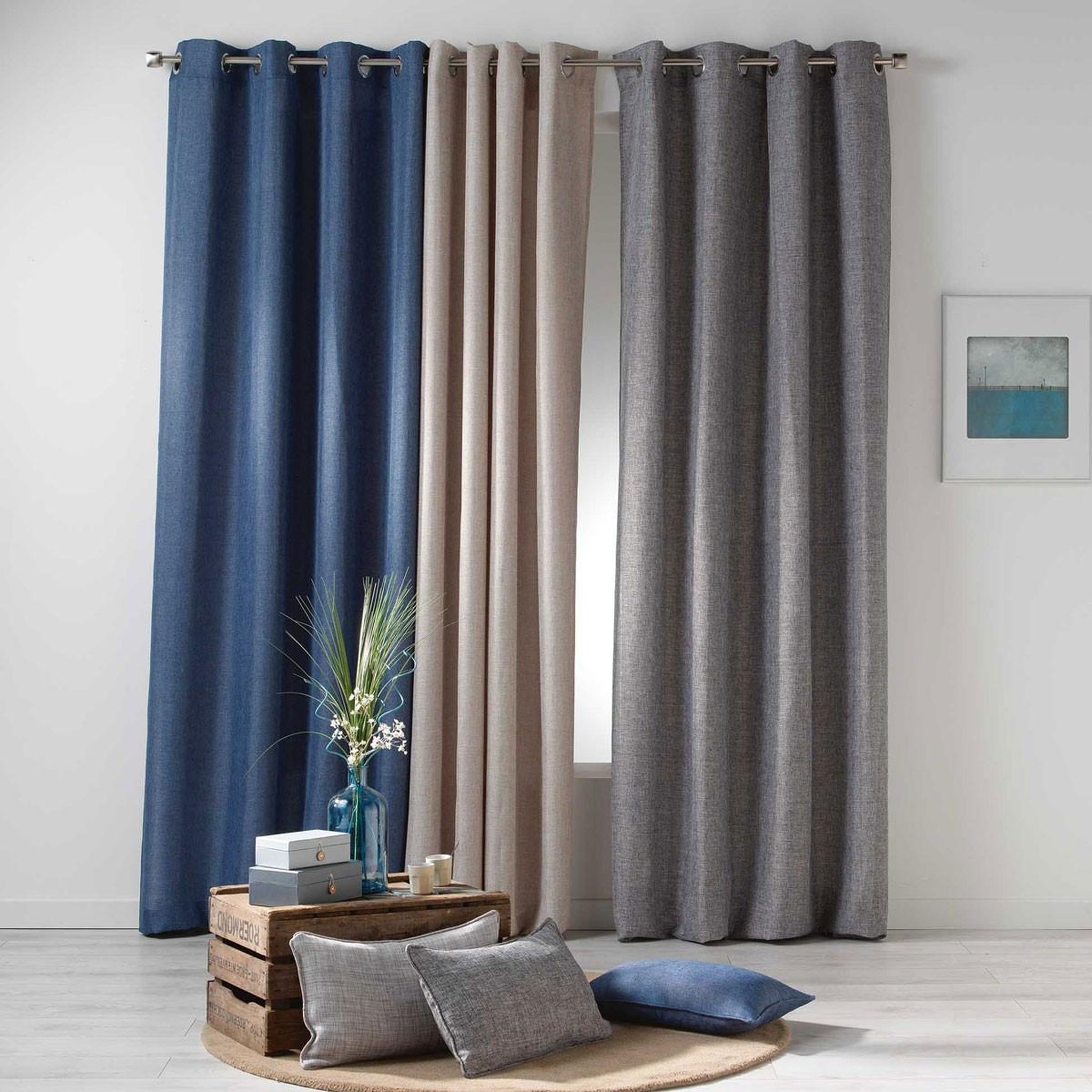 Voir la diapositive 2 : Douceur d'Intérieur Rideau à oeillets  select  140x260cm anthracite