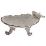 ATMOSPHERA Porte bagues en métal Coquille - 11 x H. 6 cm - Gris