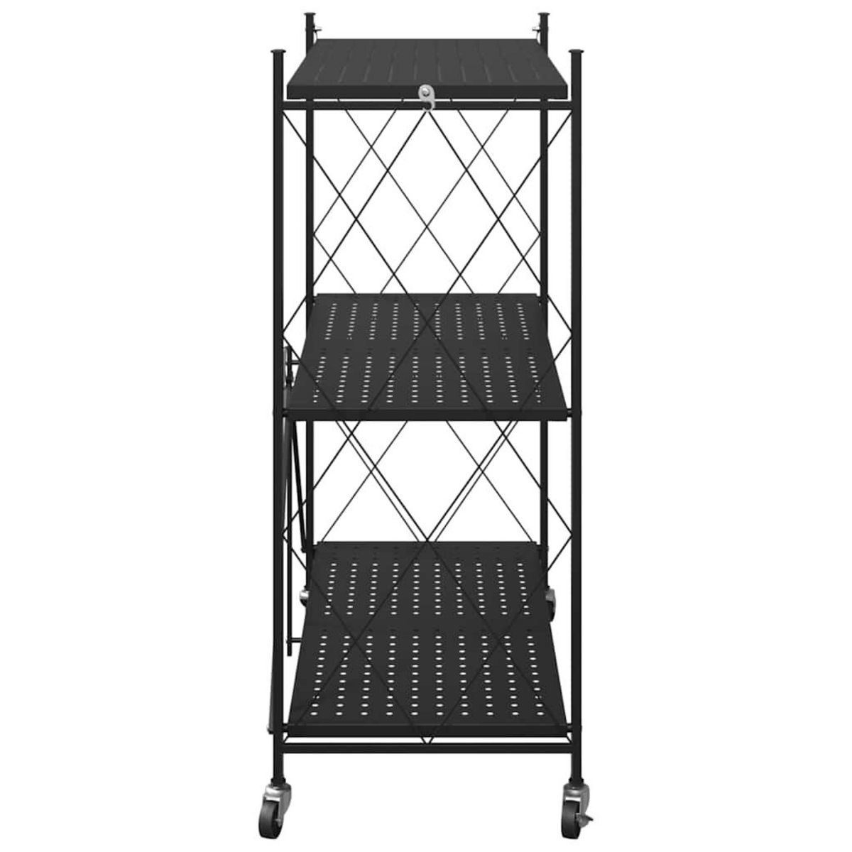 VIDAXL Etagere de rangement sur roulettes noir 71x34x88 cm acier