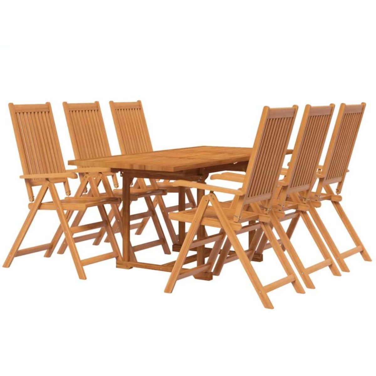 VIDAXL Ensemble a manger de jardin 7 pcs Bois d'acacia massif