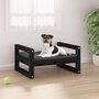 Voir la diapositive 1 : VIDAXL Lit pour chien Noir 55,5x45,5x28 cm Bois de pin solide