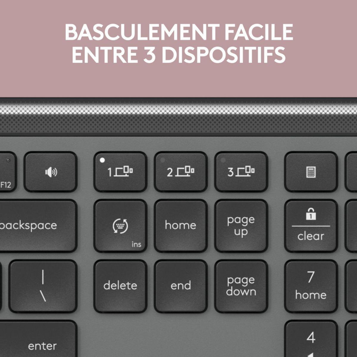 Logitech Clavier sans fil Signature Slim K950 Bluetooth - Graphite