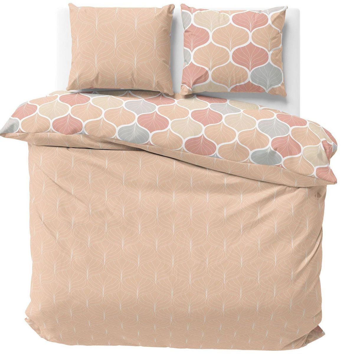 COTE DECO Parure de lit Alameda - Microfibre 72 g/m² - 220 x 240 cm - Nude