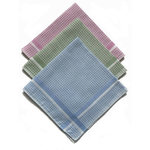 VANDERSICKEL Lot de 12 mouchoirs femme grands carreaux 29x29 cm 100% coton