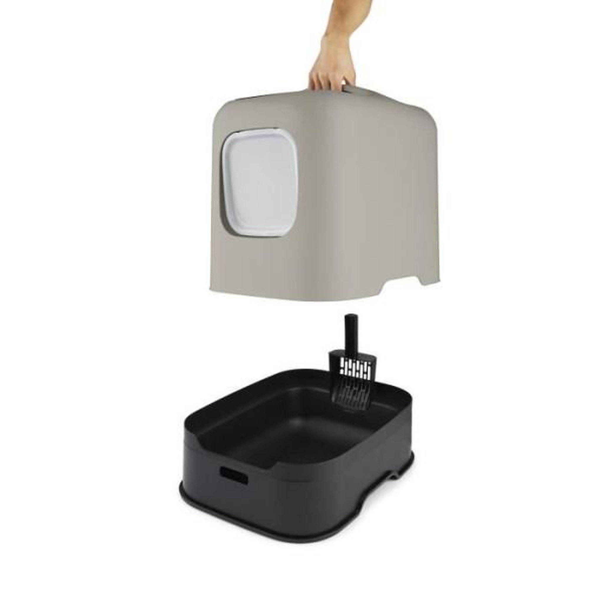 Voir la diapositive 2 : ROTHO Rotho - maison toilette pour chat 51 x 39 x 40 cm - bac a litiere - cappuccino