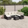 Voir la diapositive 1 : VIDAXL Salon de jardin 8 pcs avec coussins noir resine tressee