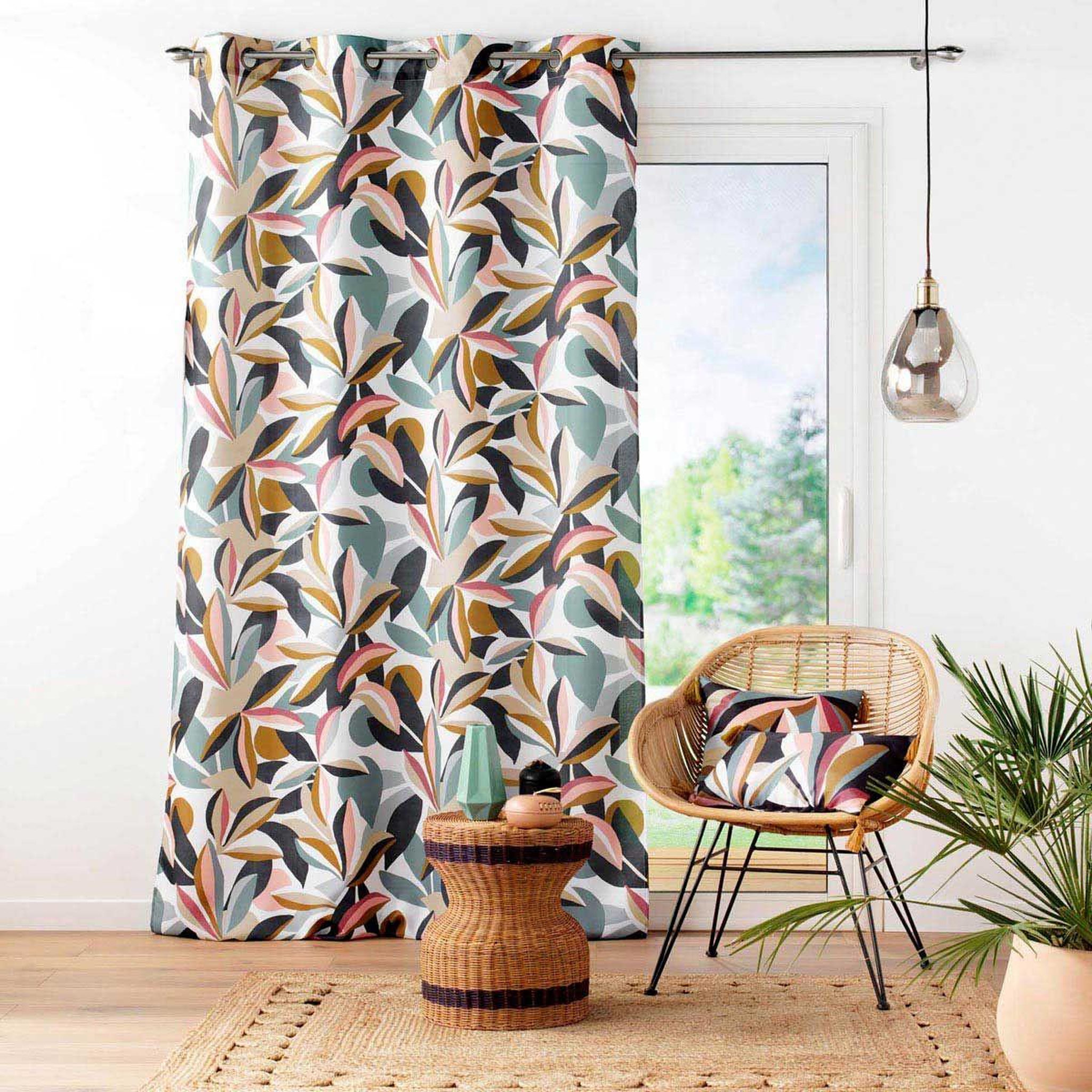 Voir la diapositive 4 : Douceur d'Intérieur Rideau à œillets  lavinia  140x260cm multicolore