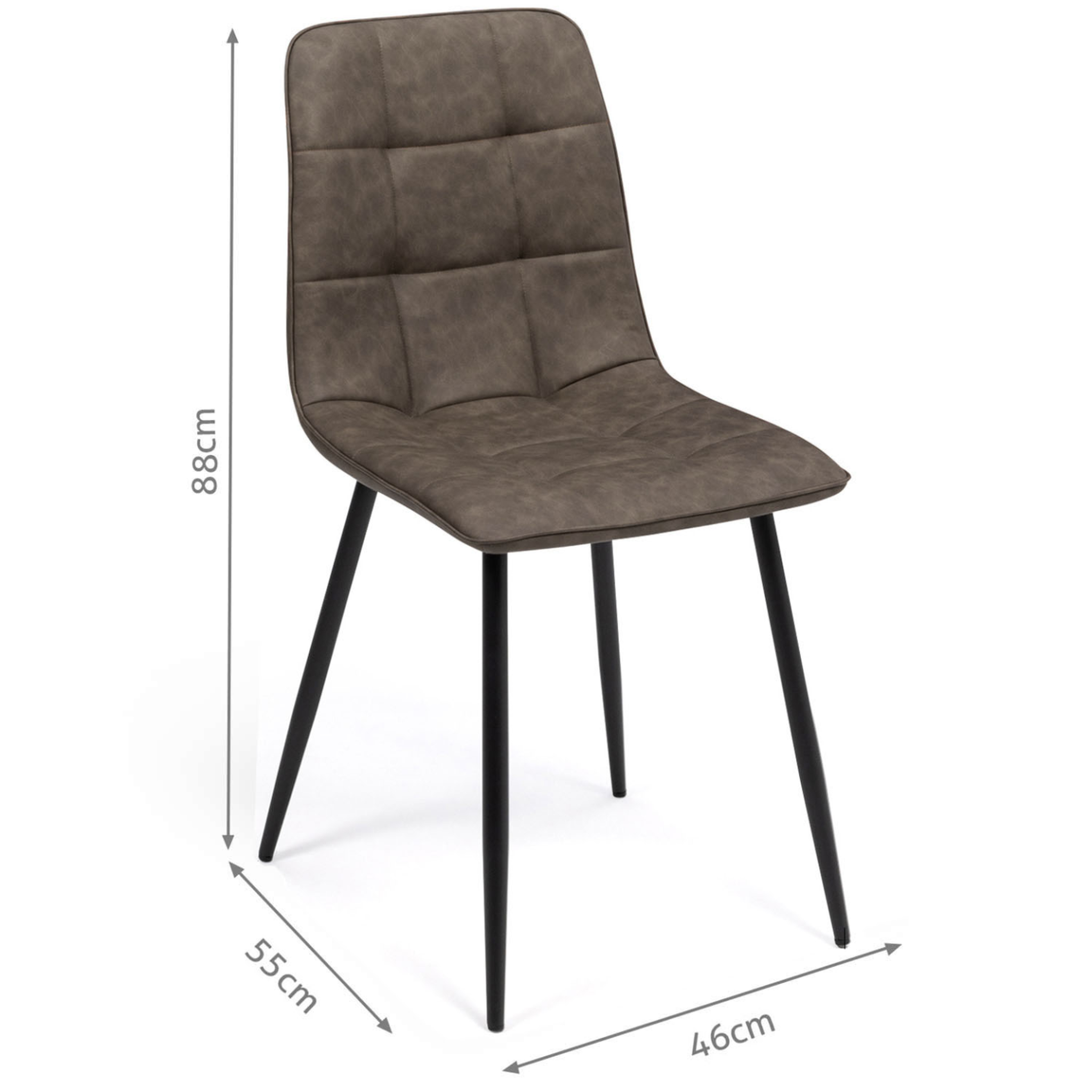 Voir la diapositive 5 : ID MARKET Lot de 6 chaises mila en pu marron vintage pour salle à manger