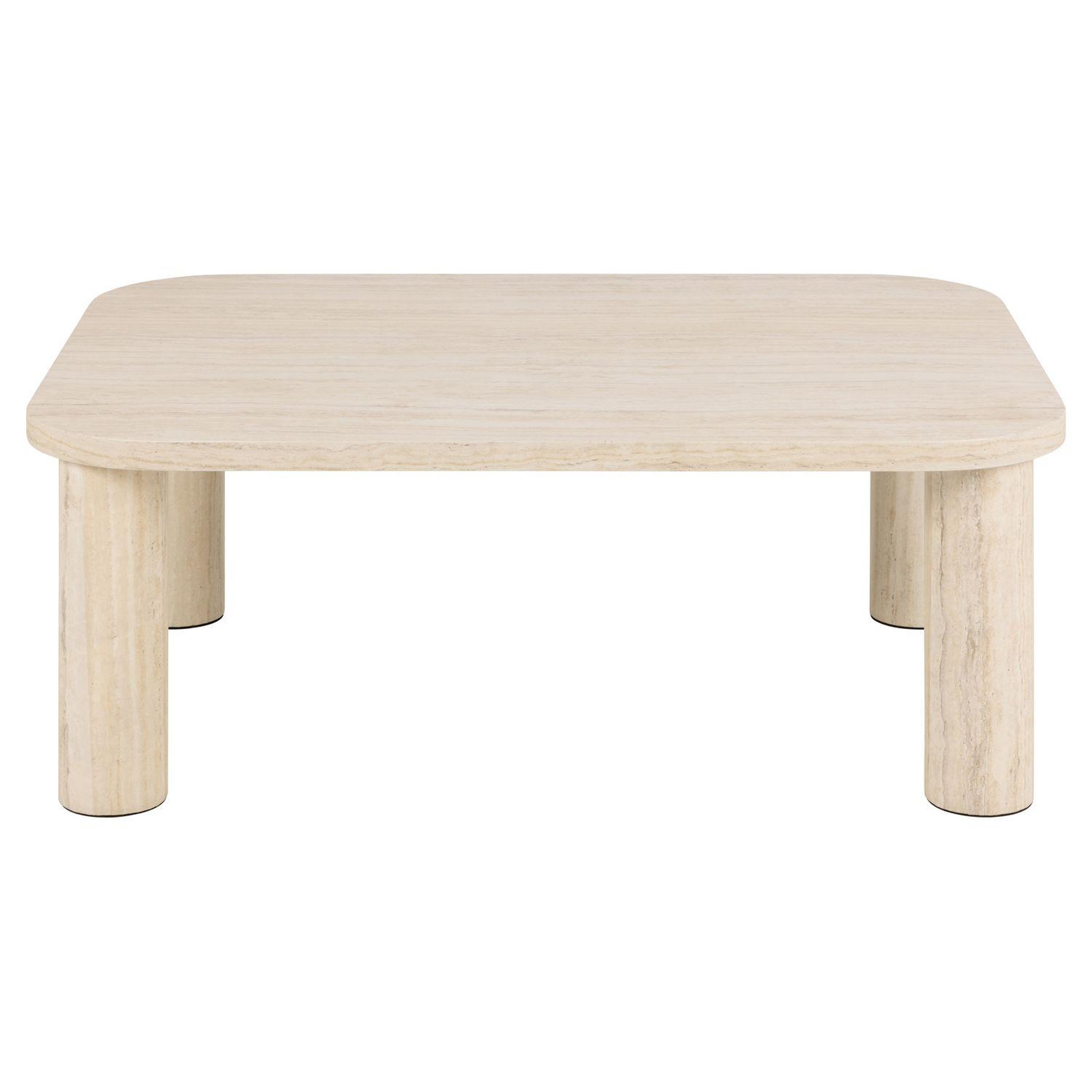 Voir la diapositive 4 : TOILINUX Table basse rectangulaire effet travertin göran - beige