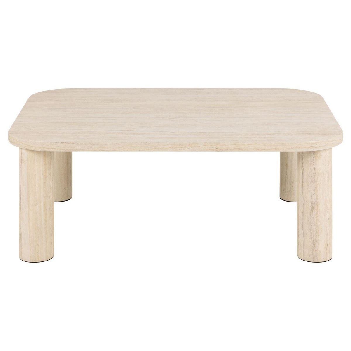 TOILINUX Table basse rectangulaire effet travertin GÖRAN - Beige