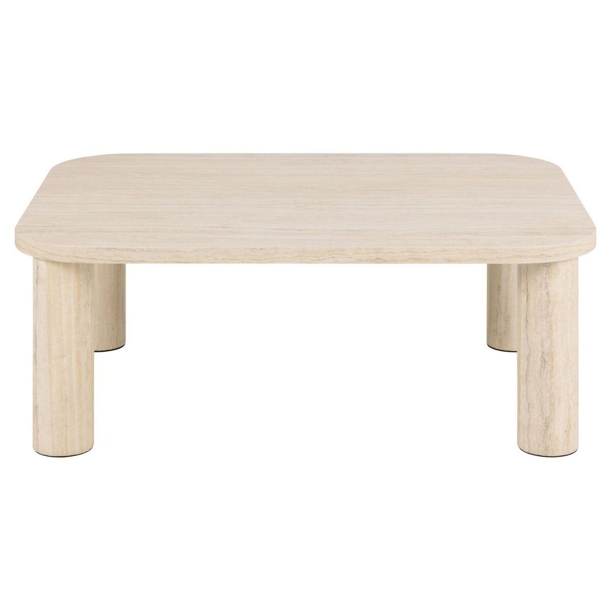 TOILINUX Table basse rectangulaire effet travertin GÖRAN - Beige