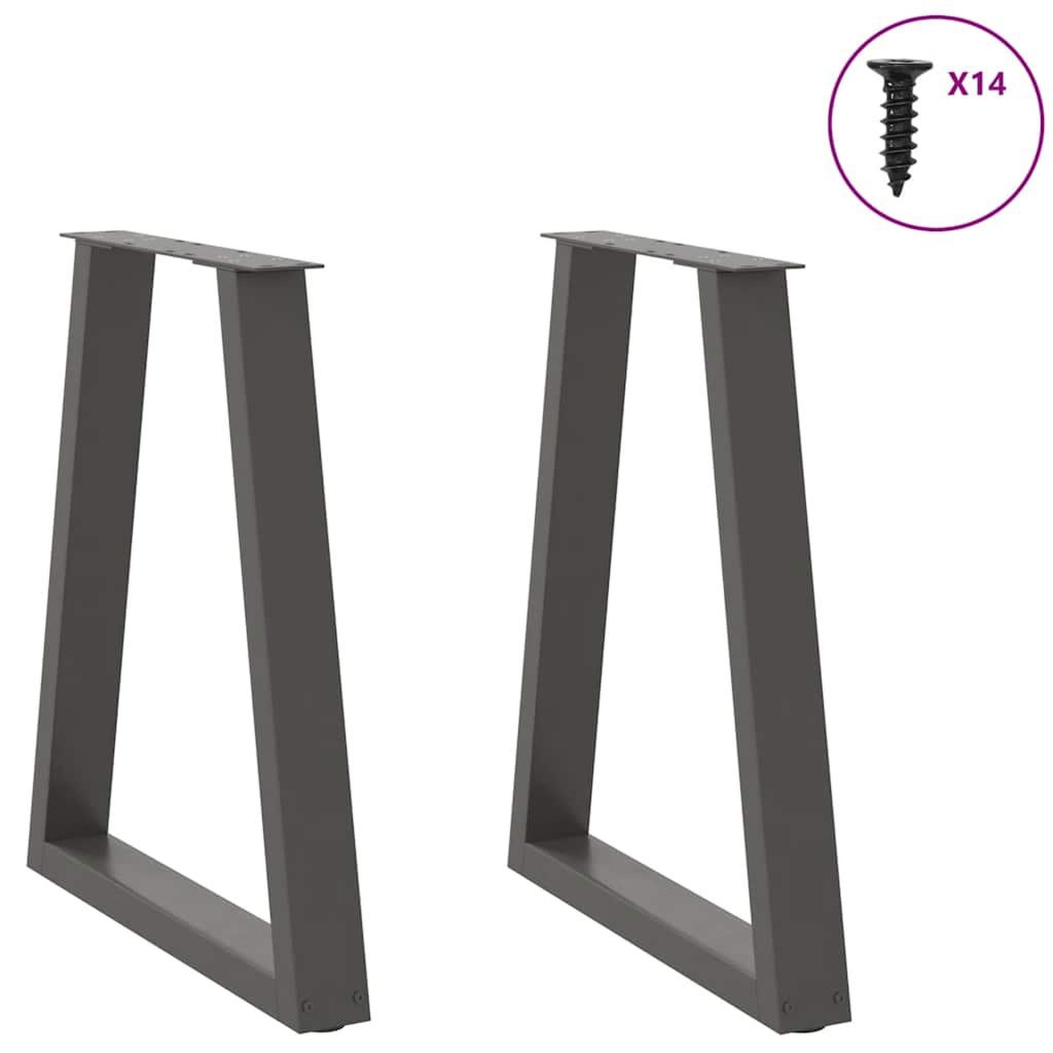 Voir la diapositive 3 : VIDAXL Pieds de table basse forme de V 2 pcs anthracite 50x(72-73) cm