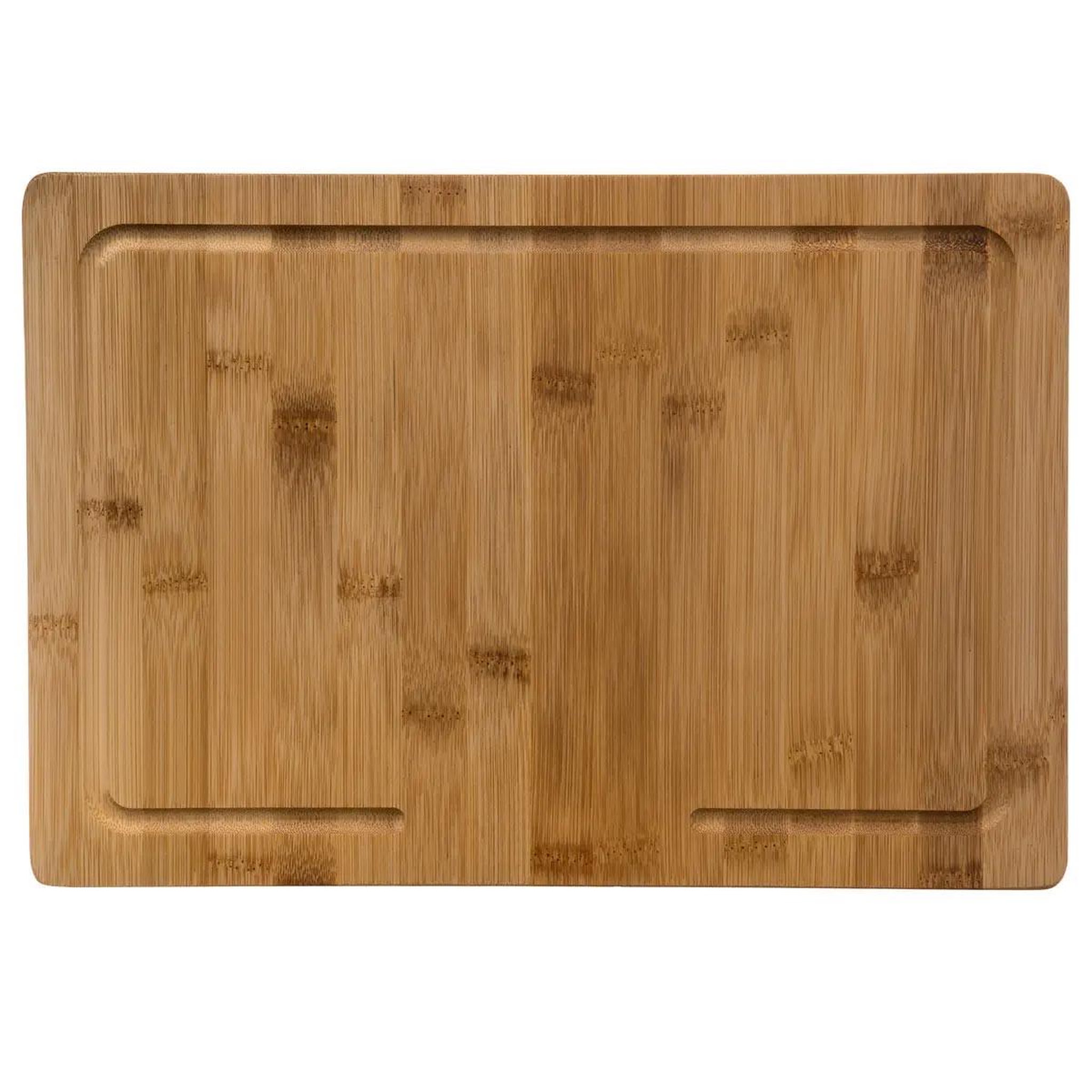 Voir la diapositive 2 : FIVE Planche à découper bambou  rebord  35cm naturel