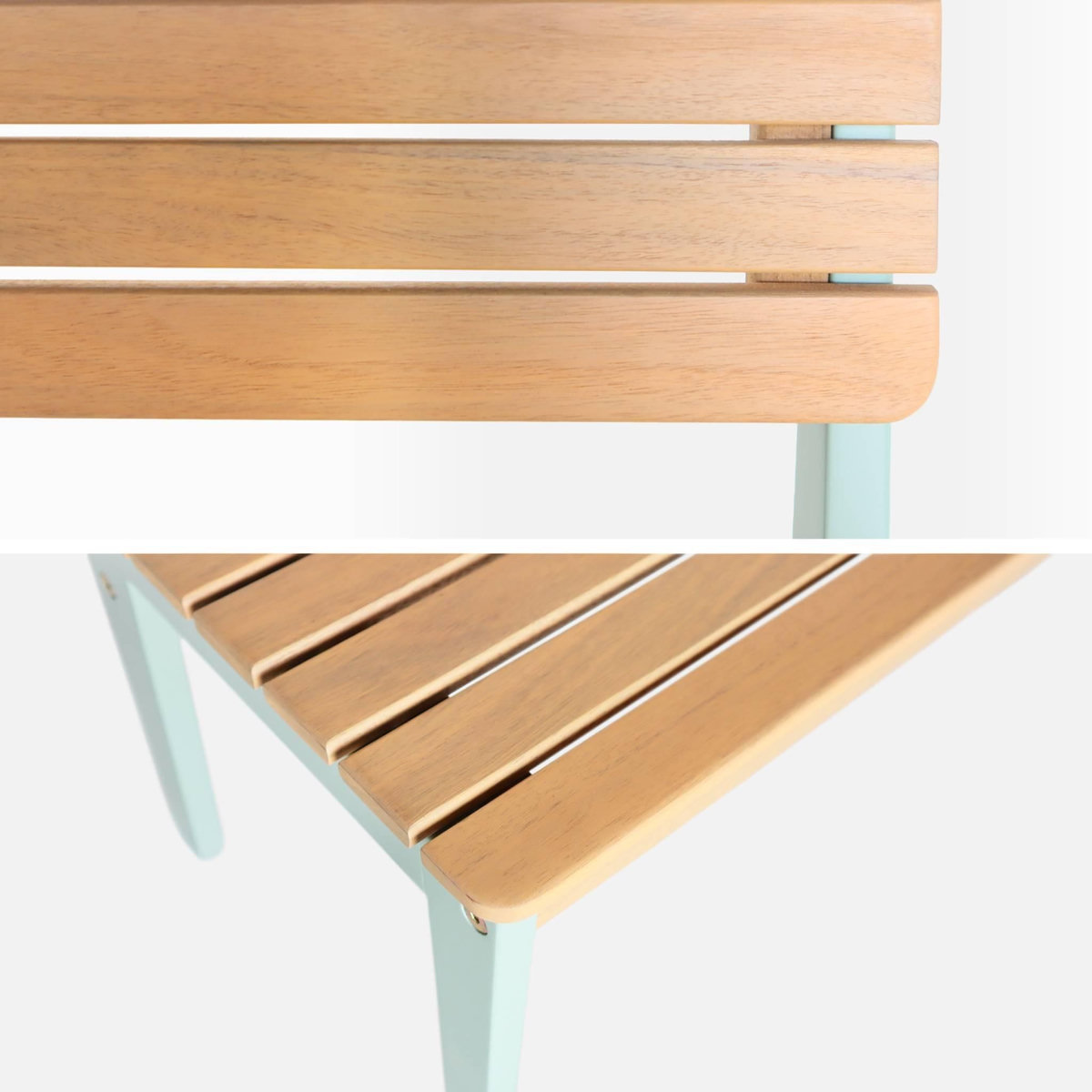 SWEEEK Banc de jardin enfant bois d'acacia 2 places vert de gris - Caroline