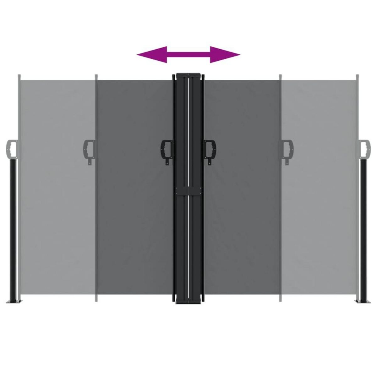 VIDAXL Auvent lateral retractable noir 160x600 cm