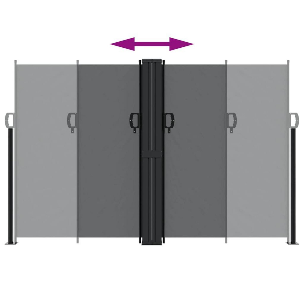 VIDAXL Auvent lateral retractable noir 160x600 cm