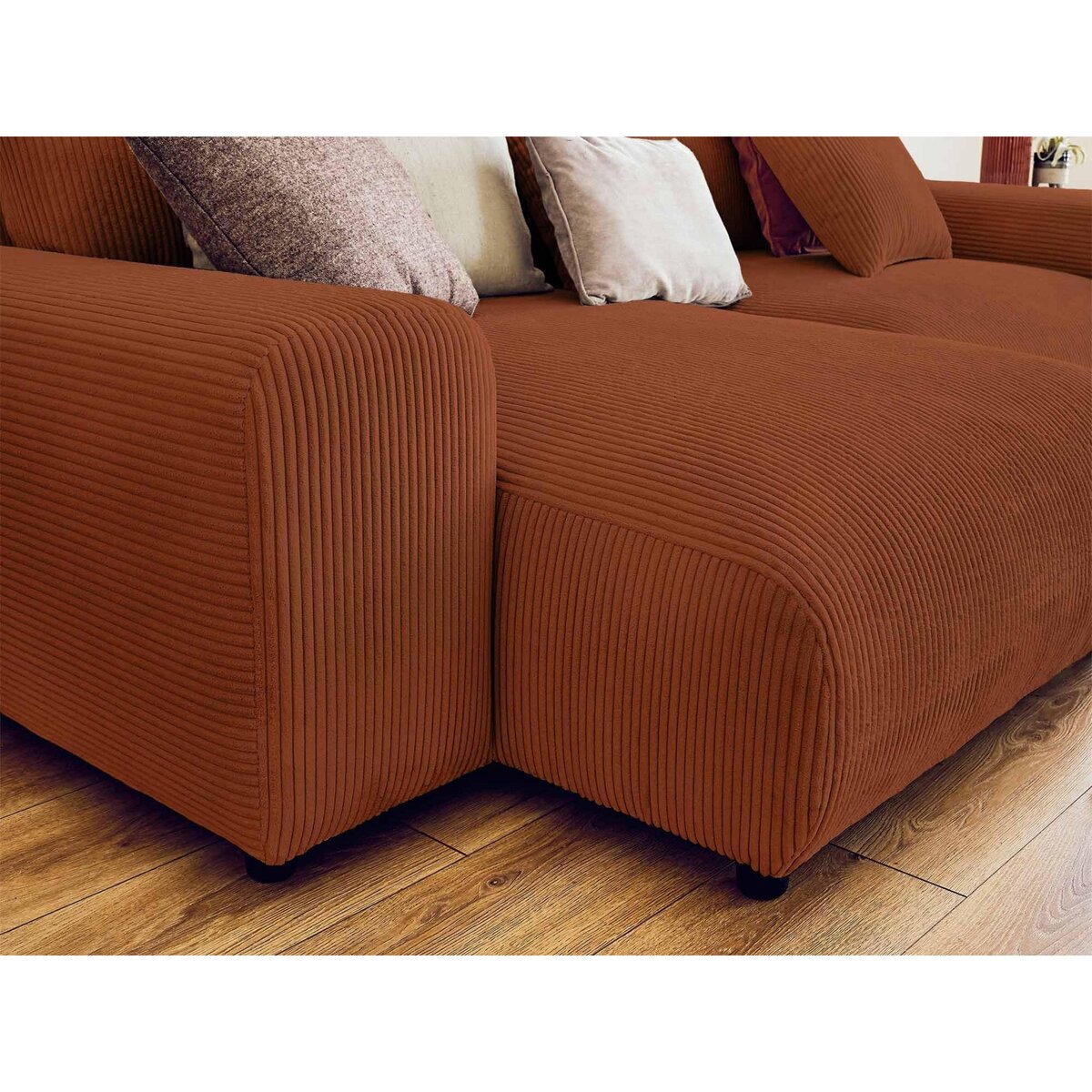 LISA DESIGN Garance - canapé d'angle réversible - 4 places - en velours côtelé