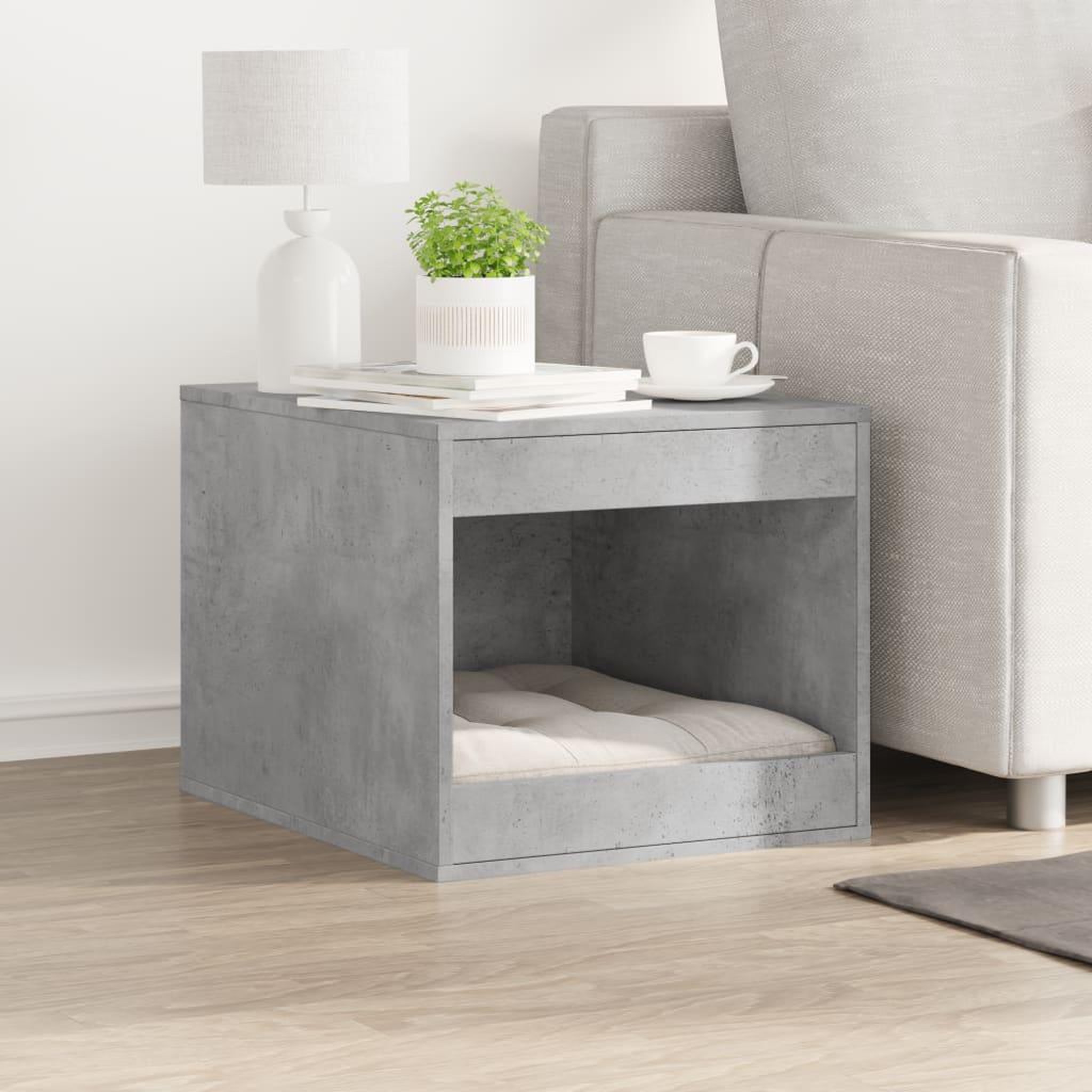 Voir la diapositive 3 : VIDAXL Meuble de bac a litiere pour chat gris beton bois d'ingenierie