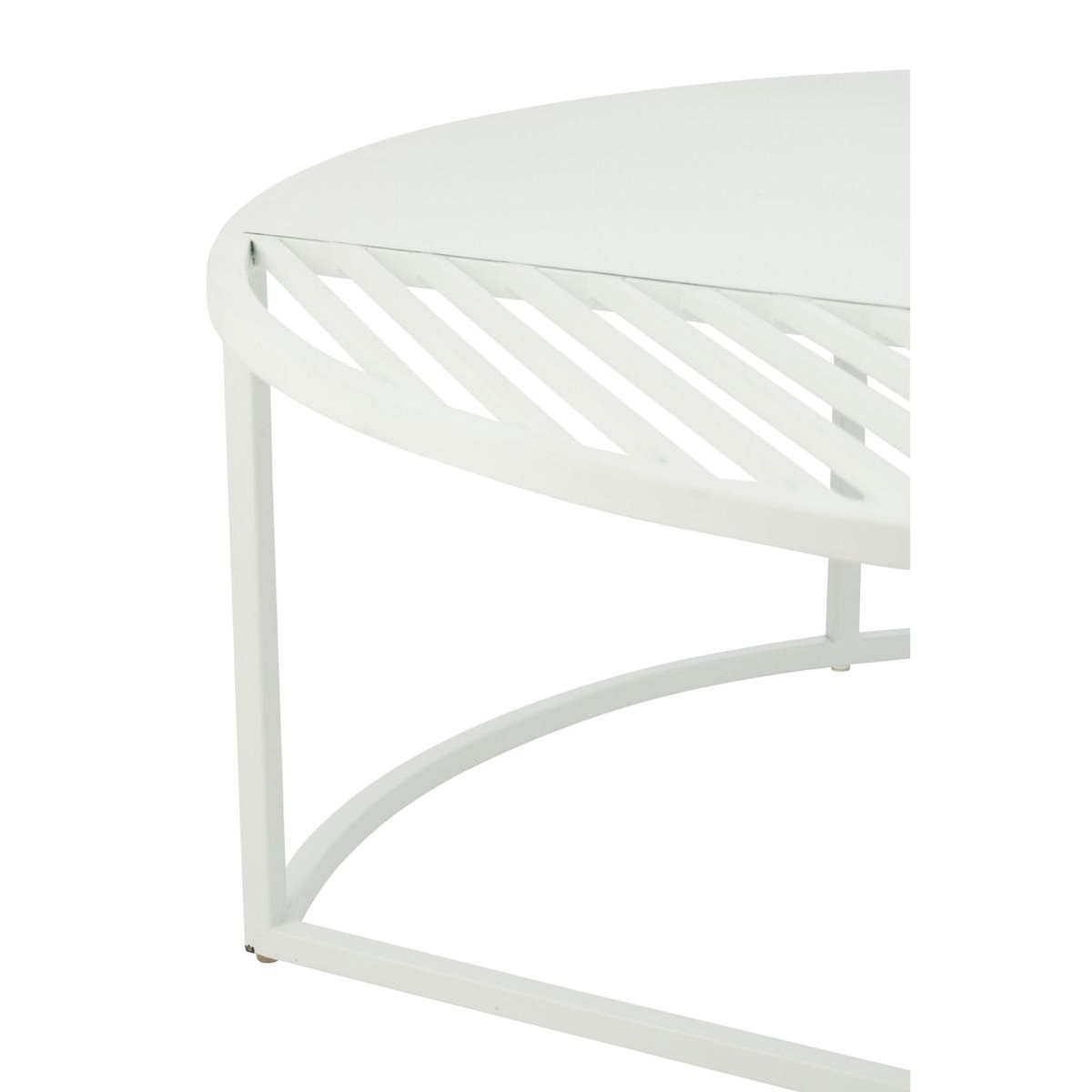 Paris Prix Table Basse de Jardin en Métal  Celie  90cm Blanc