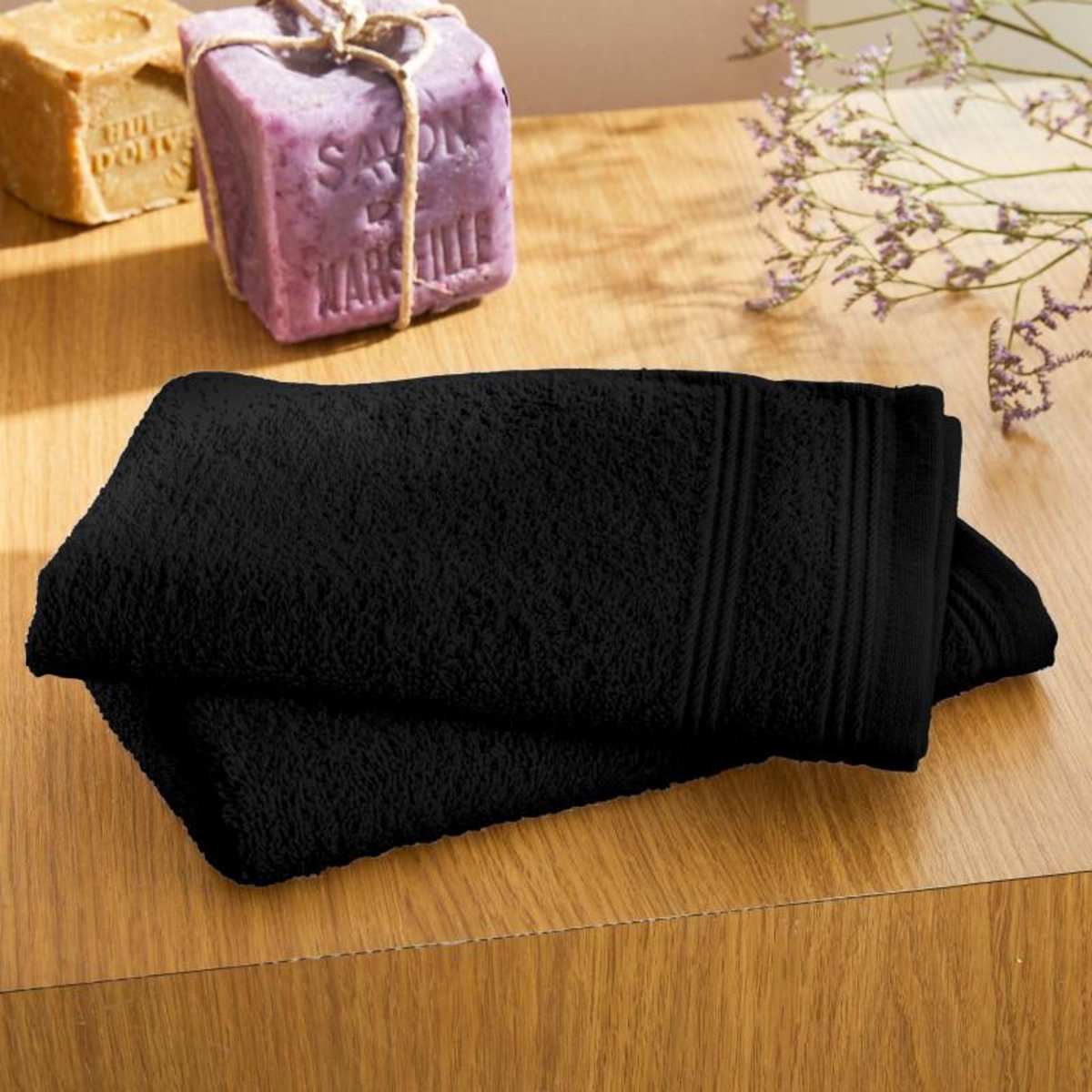 COTON PUR Lot de 2 serviettes invité  Spa  30 x 50 cm / 400 gr/m² -  - Lot de 2 Serviettes invité 30 x 50 cm