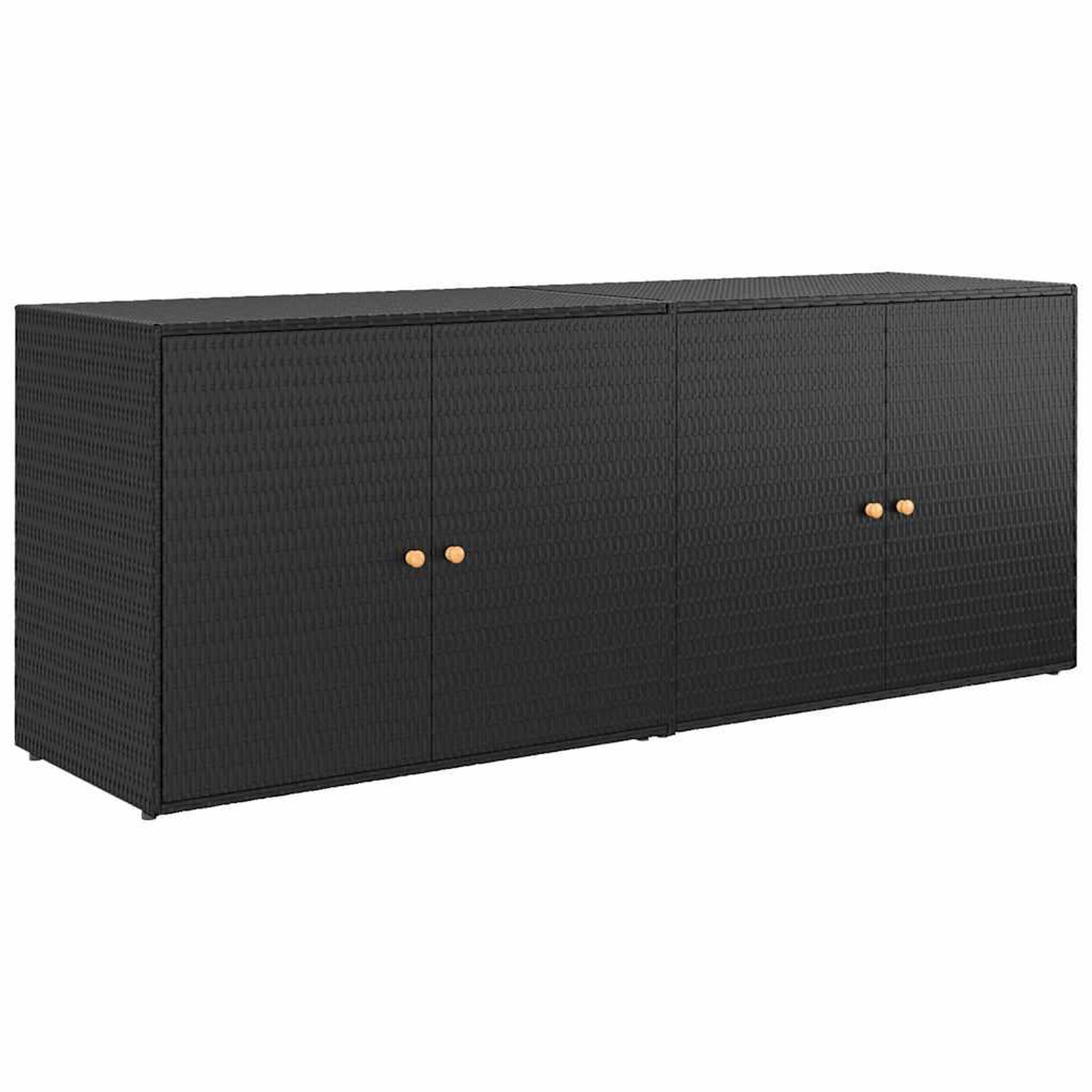 Voir la diapositive 2 : VIDAXL Armoire de rangement jardin Noir 198x55,5x80 cm Resine tressee
