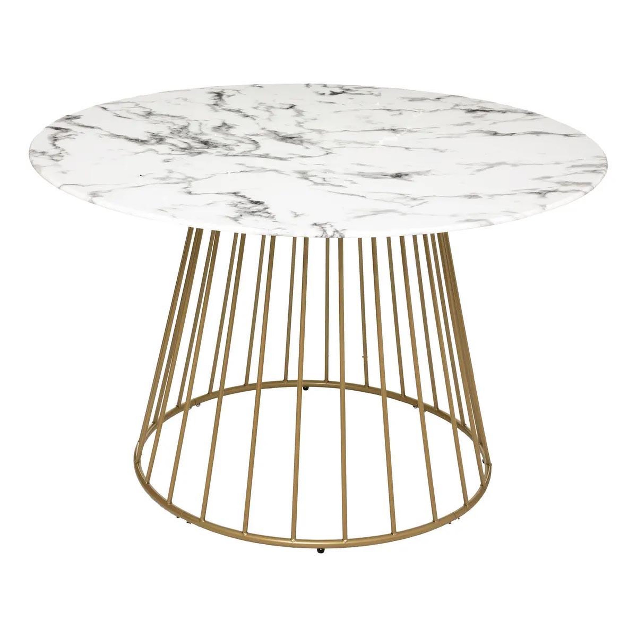 ATMOSPHERA Table à manger effet marbre  rayo  120cm blanc