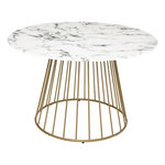 ATMOSPHERA Table à Manger Effet Marbre  Rayo  120cm Blanc