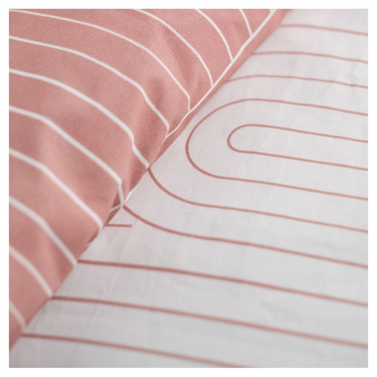 TODAY Parure housse de couette en coton imprimé Géométrique