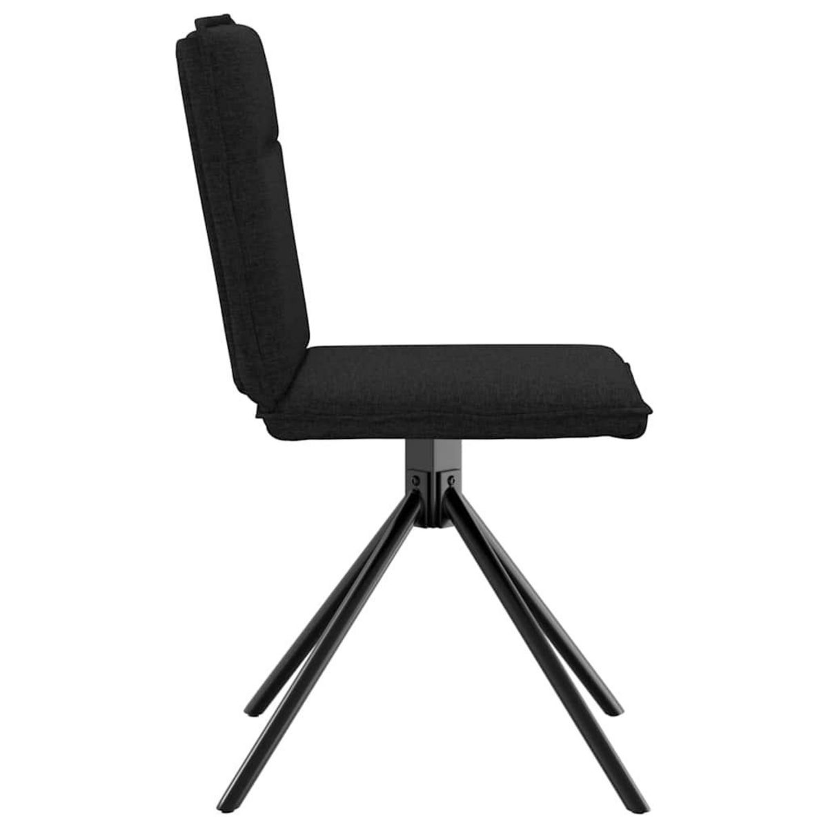 VIDAXL Chaises a manger lot de 2 noir tissu