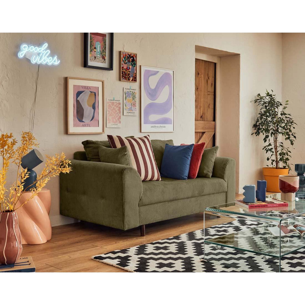 LISA DESIGN Rune - canapé 2 places - en velours côtelé