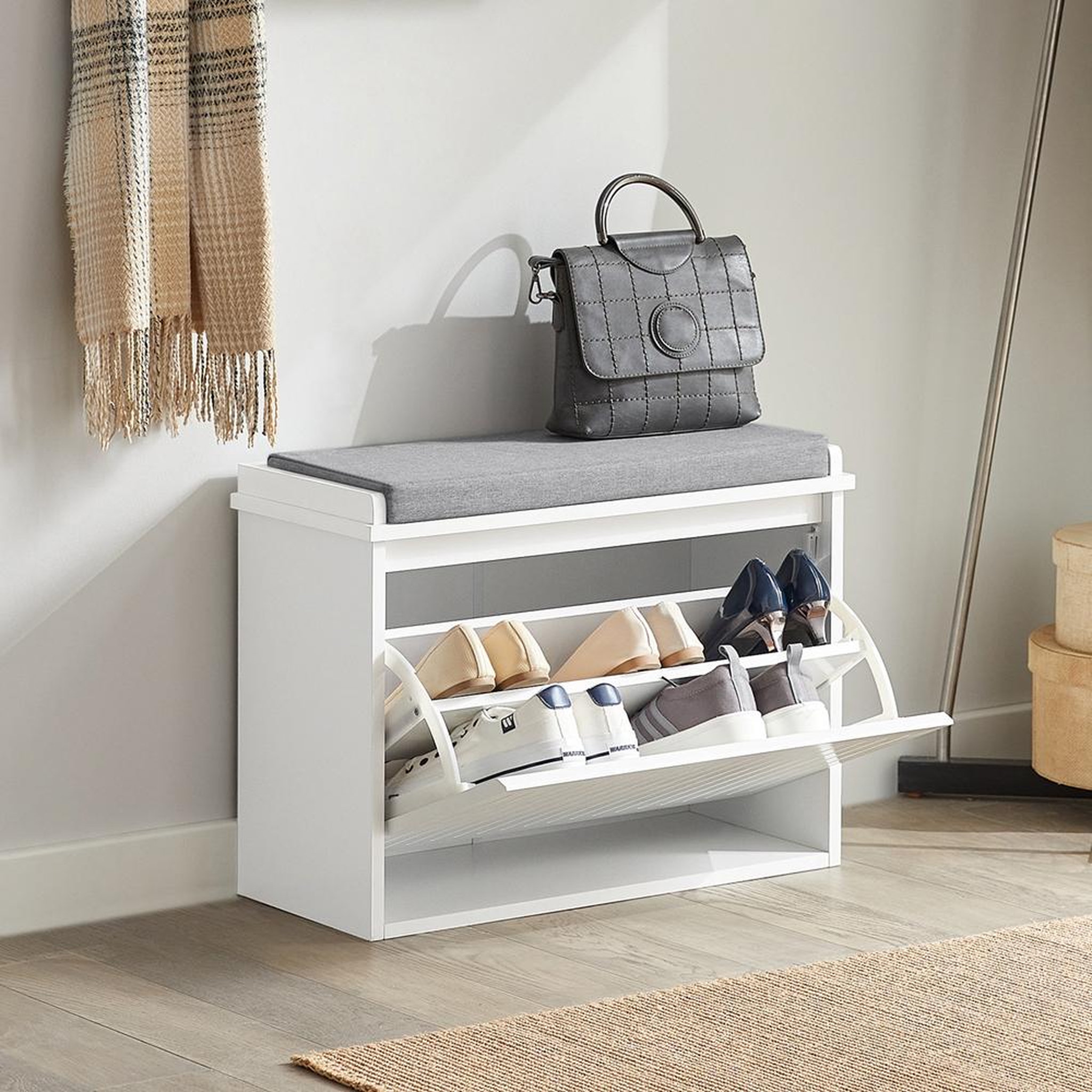 Voir la diapositive 4 : SOBUY SoBuy - Banc de rangement à chaussures avec une porte - Moderne - FSR98