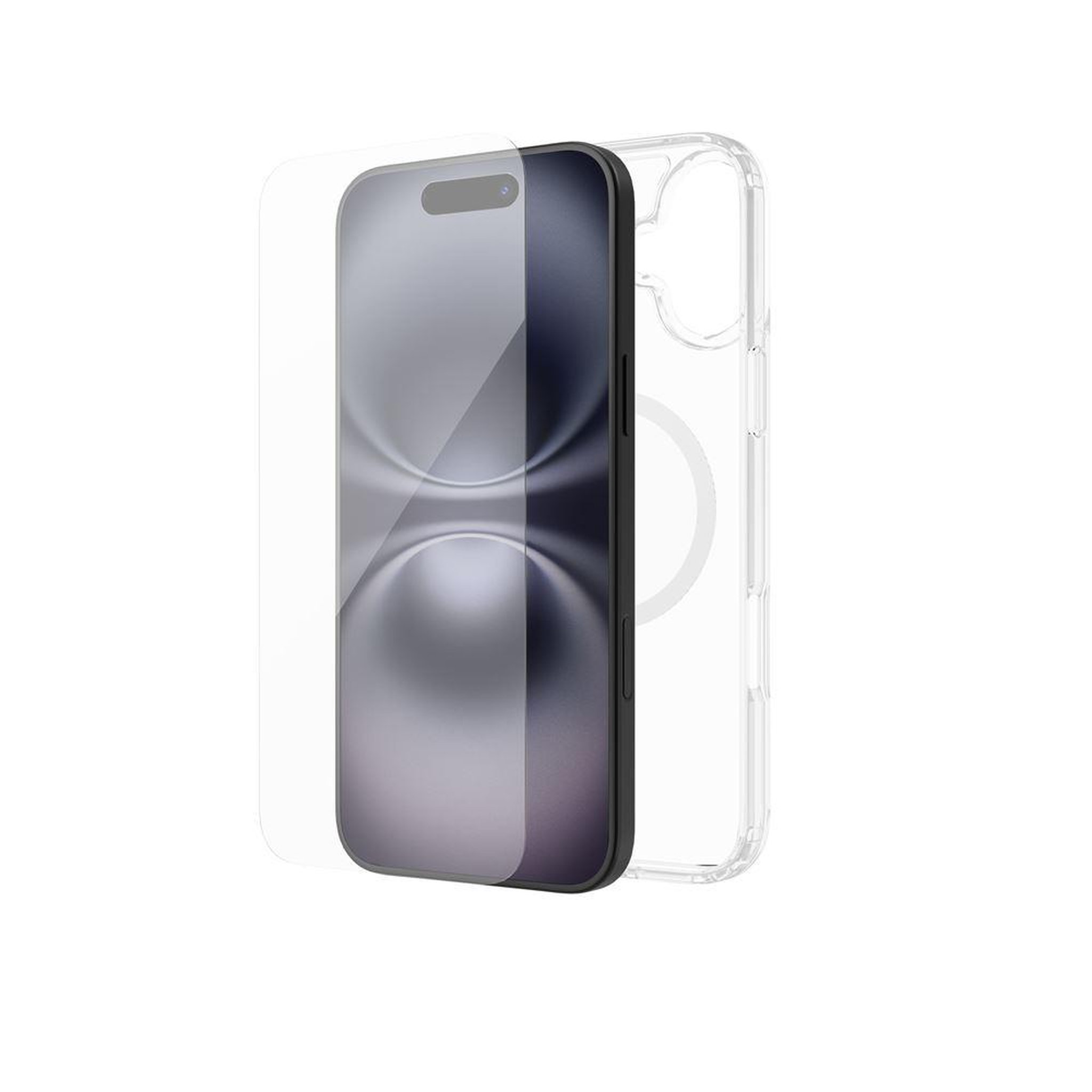 Coque transparente magsafe iphone 16 + verre trempé 9h pack protection écran