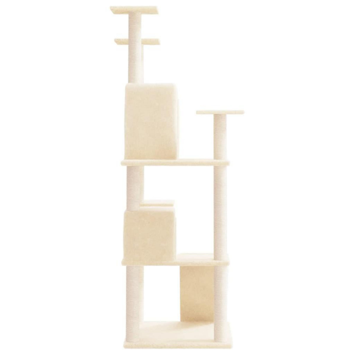 VIDAXL Arbre a chat avec griffoirs en sisal Creme 153 cm