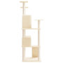 Voir la diapositive 4 : VIDAXL Arbre a chat avec griffoirs en sisal Creme 153 cm