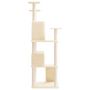 Voir la diapositive 4 : VIDAXL Arbre a chat avec griffoirs en sisal Creme 153 cm