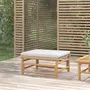 VIDAXL Repose-pieds de jardin avec coussin gris clair bambou