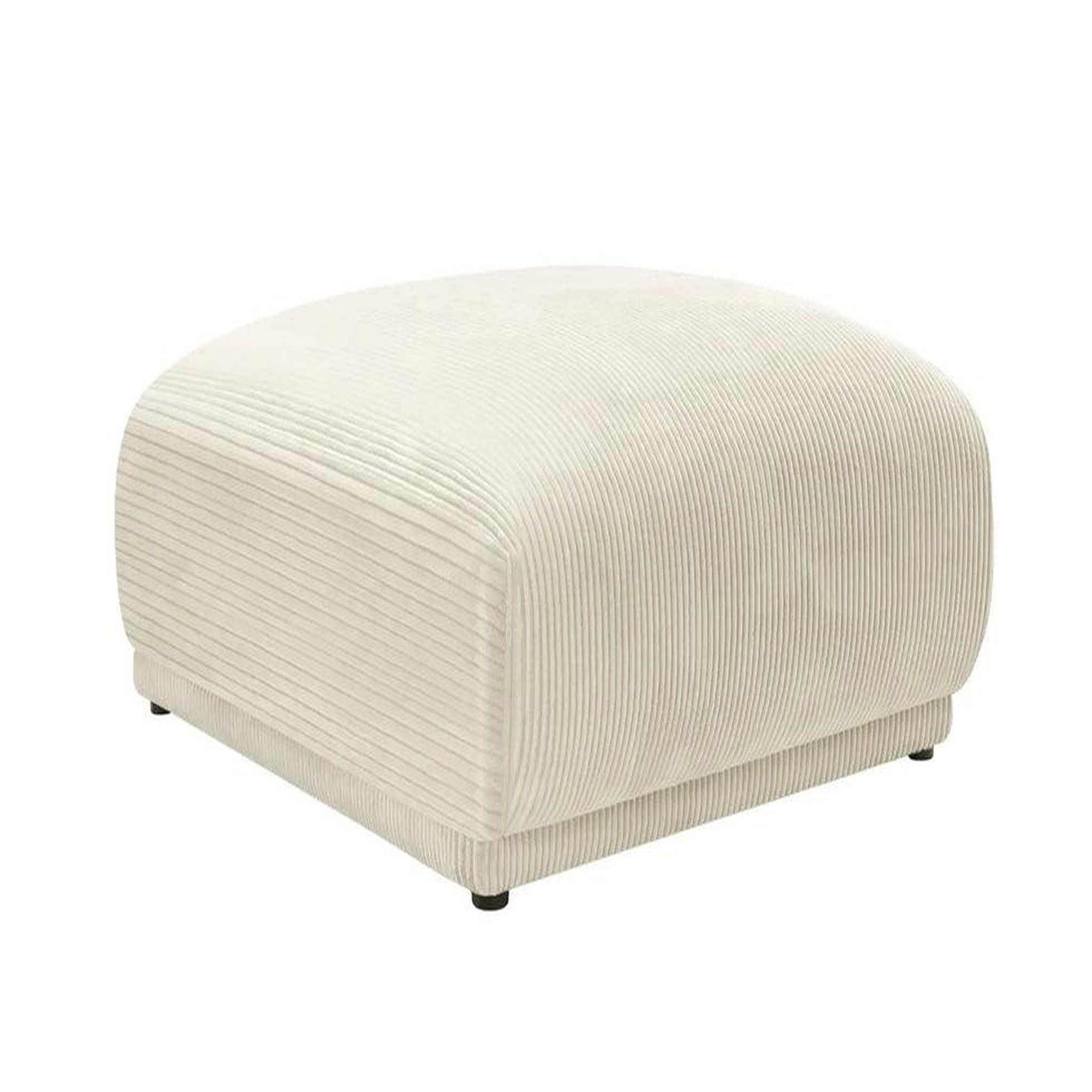 CASANOVA PARIS Rosalie - pouf velours cotelé. Coloris disponibles : Vert, Bleu, Beige, Gris, Orange, Marron