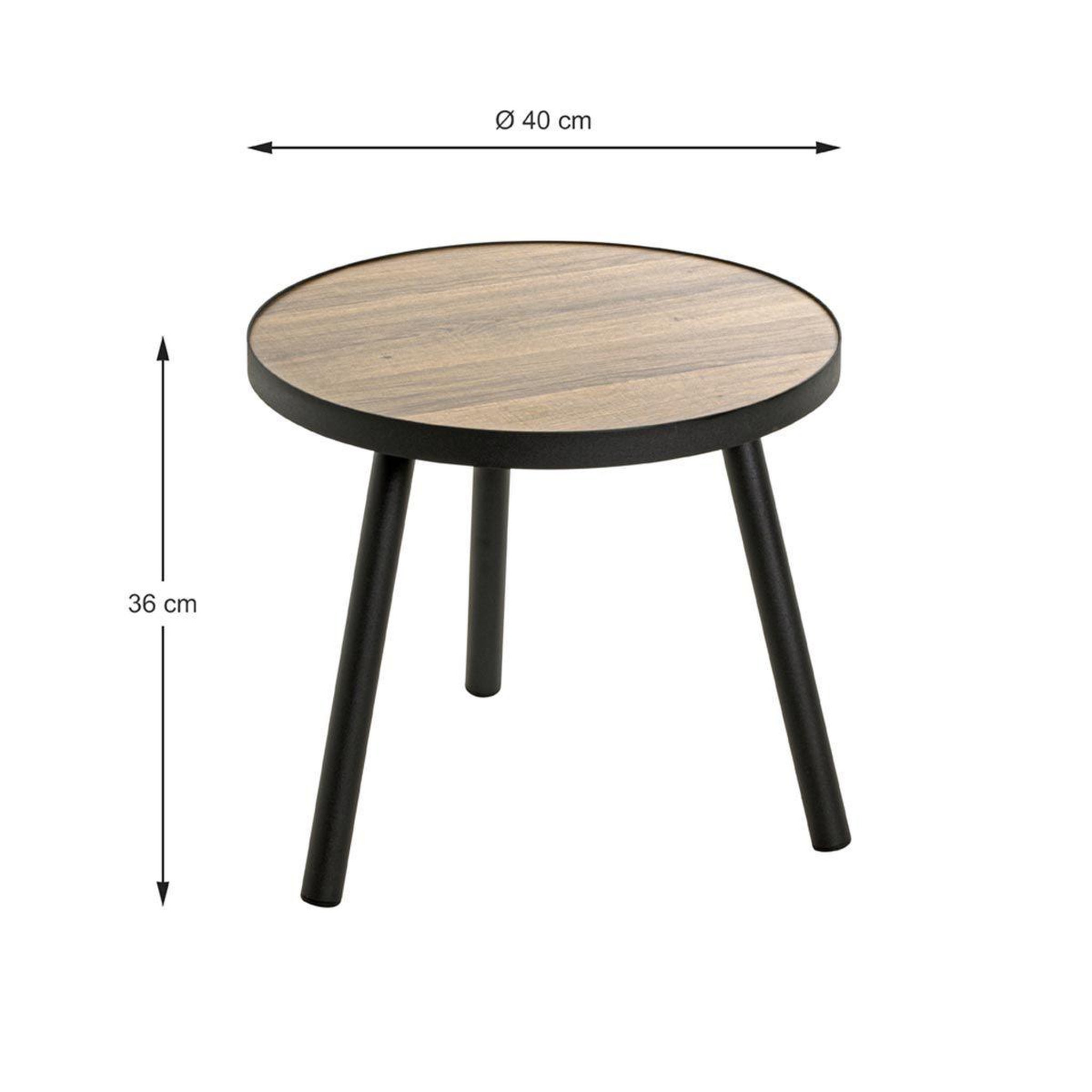 Voir la diapositive 6 : Paris Prix Table d'appoint design  qanaq  40cm noir & chêne