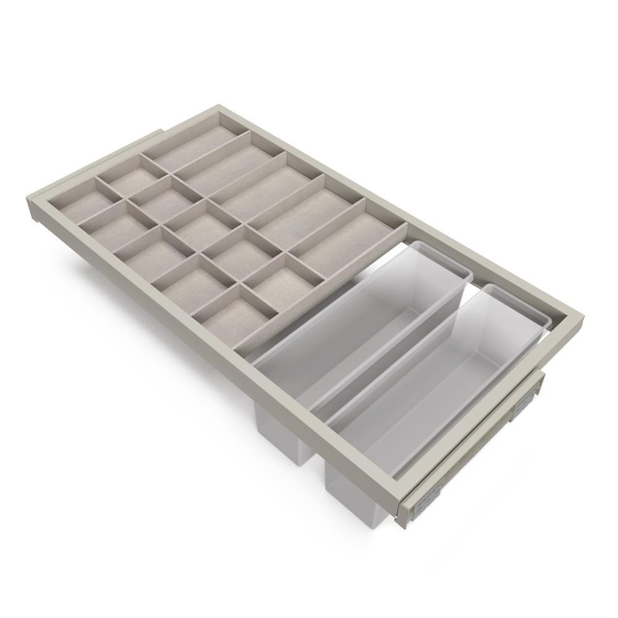 EMUCA SRL Kit de 7 tringles à pantalon et cadre coulissant à fermeture douce pour armoires- réglable- module 600mm- Noir texturé