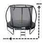 Voir la diapositive 4 : JUMP4FUN Trampoline 8Ft ø244cm noire avec Echelle, Protection et Filet de sécurité