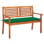 VIDAXL Banc de jardin 2 places avec coussin 120 cm Bois d'eucalyptus