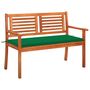 Voir la diapositive 1 : VIDAXL Banc de jardin 2 places avec coussin 120 cm Bois d'eucalyptus